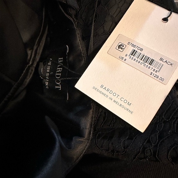 BARDOT Black Lace Halter Cross Neck MIDI Tea Length Dress Sz 8 NWT (A0059 B3) - Picture 14 of 15